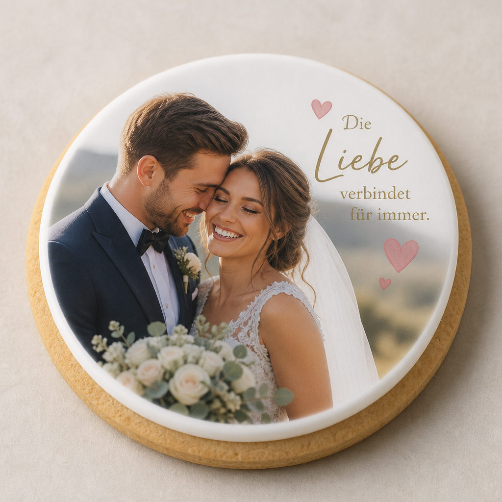 Personalisierter Foto-Keks mit Hochzeitsfoto